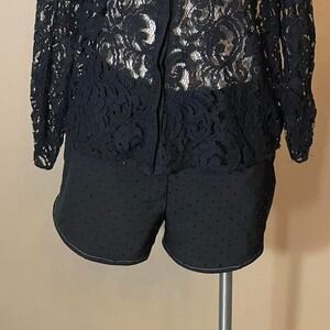 Black high waisted polka dot micro shorts